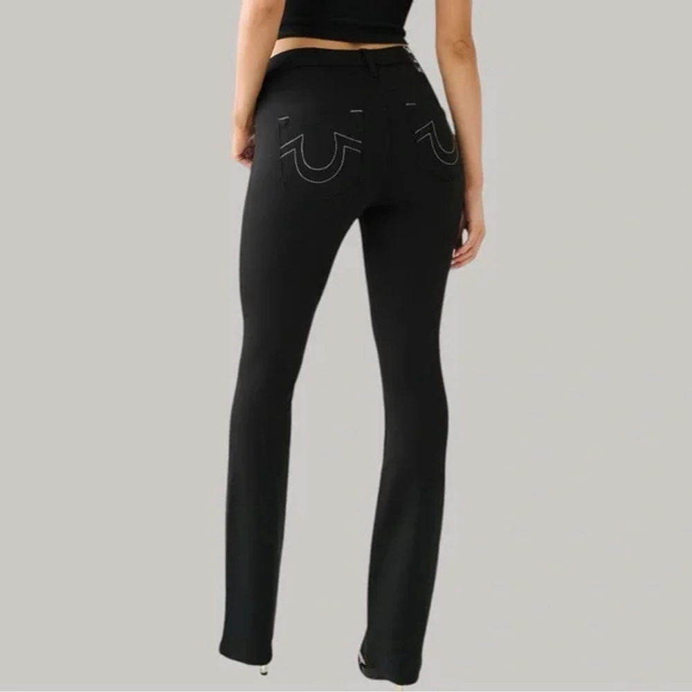 True Religion Becca Ponte Mid Rise Bootcut Stretch Flare Pants Size 27 Pocket